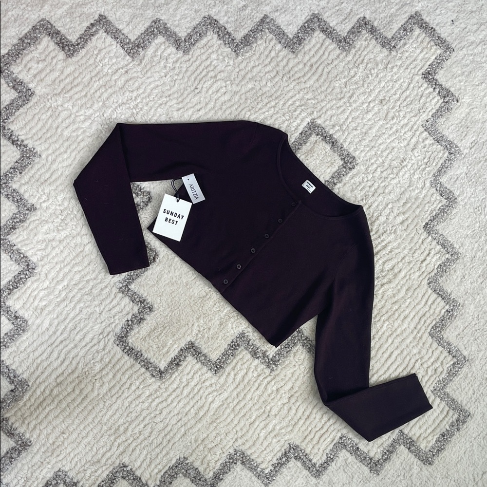 Aritzia - Sunday Best Dark Cropped Cardigan